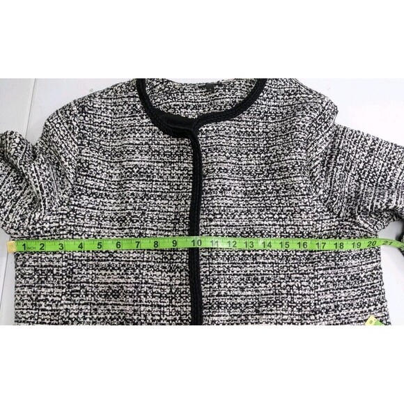 Talbots Blazer Coat Large Womens Tweed Long Sleeve Black White Pockets Buttons 4 - Picture 7 of 9
